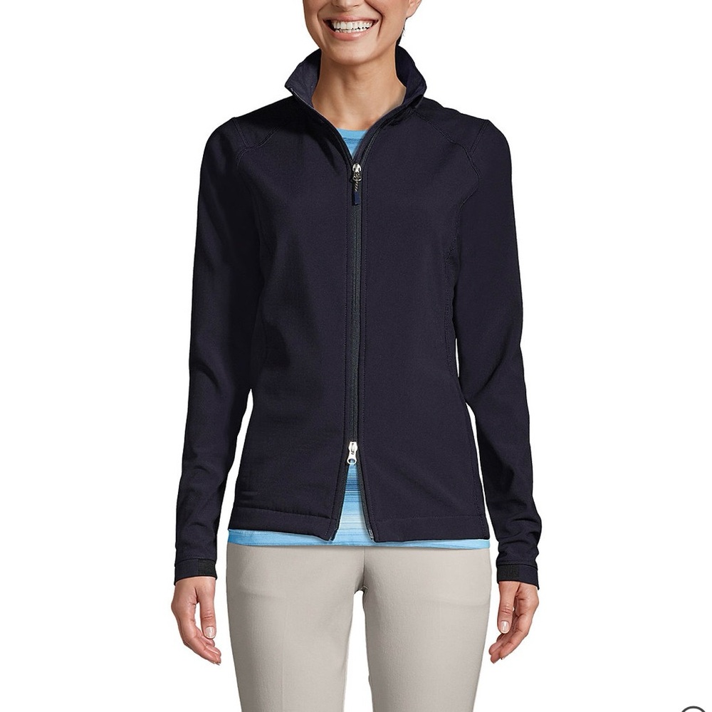 Lands End Large Navy Soft Shell Jacket Euc - image 1